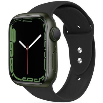 Apple Watch 4-6, SE, SE (2022) (42 / 44 mm) / Watch 7-9 (45 mm) / Watch Ultra 1-2 (49 mm), szilikon pótszíj, állítható, két lyukas rögzítés, TP IconBand, fekete kép