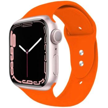 Apple Watch 4-6, SE, SE (2022) (42 / 44 mm) / Watch 7-9 (45 mm) / Watch Ultra 1-2 (49 mm), szilikon pótszíj, állítható, két lyukas rögzítés, TP IconBand, narancssárga kép