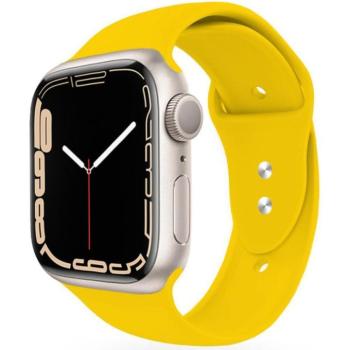 Apple Watch 4-6, SE, SE (2022) (42 / 44 mm) / Watch 7-9 (45 mm) / Watch Ultra 1-2 (49 mm), szilikon pótszíj, állítható, két lyukas rögzítés, TP IconBand, sárga kép