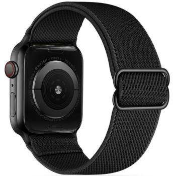Apple Watch 4-6, SE, SE (2022) (42 / 44 mm) / Watch 7-9 (45 mm) / Watch Ultra 1-2 (49 mm), textíl pótszíj, állítható, TP Mellow, fekete kép