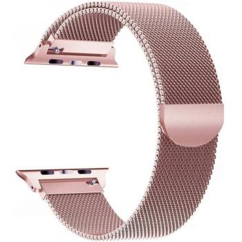 Apple Watch 4-6, SE, SE (2022), SE (2025) (38 / 40 mm) / Watch 7-9 (41 mm) / Watch 10-11 (42 mm), fém pótszíj, milánói stílus, TP MilaneseBand, vörösarany kép