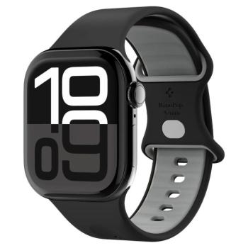 Apple Watch 4-6, SE, SE (2022), SE (2025) (38 / 40 mm) / Watch 7-9 (41 mm) / Watch 10-11 (42 mm), szilikon pótszíj, állítható, Spigen Nano Pop, fekete/szürke kép