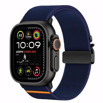 Apple Watch 4-6, SE, SE (2022), SE (2025) (42 / 44 mm) / Watch 7-9 (45 mm) / Watch 10-11 (46 mm) / Watch Ultra 1-3 (49 mm), textíl pótszíj, nylon, állítható, TP Nylon Clasp, sötétkék kép