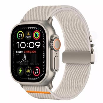 Apple Watch 4-6, SE, SE (2022), SE (2025) (42 / 44 mm) / Watch 7-9 (45 mm) / Watch 10-11 (46 mm) / Watch Ultra 1-3 (49 mm), textíl pótszíj, nylon, állítható, TP Nylon Clasp, titánium kép