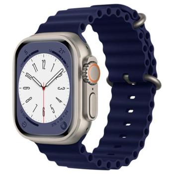 Apple Watch 6 / 7 / 8 / 9 / SE / SE 2 okosóra szíj, szilikon, sötétkék, 38/40/41mm, Techsuit kép