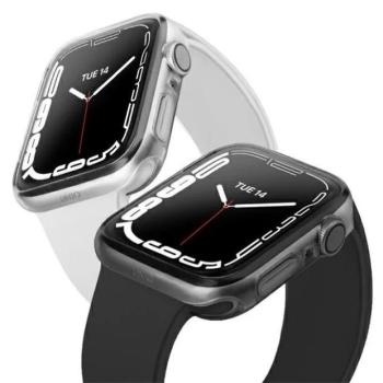 Apple Watch 7-8 (45mm), Szilikon védőkeret, szíj nélkül, Uniq Glass Dual Pack, átlátszó/füst, 2 db / csomag kép
