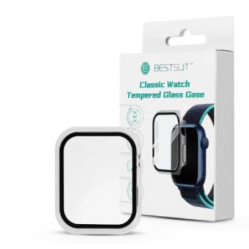 Apple Watch 7/Series 8 (45 mm) védőtok beépített edzett üveggel - Bestsuit Classic Watch Tempered Glass Case - átlátszó kép