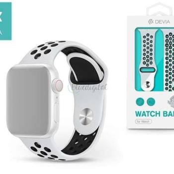 Apple Watch lyukacsos sport szíj - Devia Deluxe Series Sport2 Band - 38/40/41 mm- fehér/fekete kép