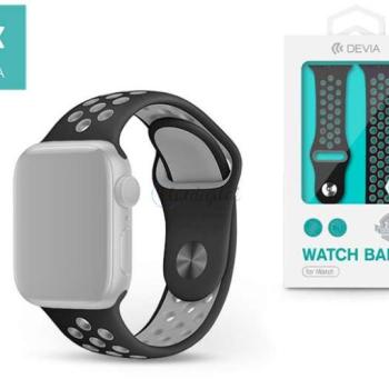 Apple Watch lyukacsos sport szíj - Devia Deluxe Series Sport2 Band - 42/44/45/49mm - fekete/szürke kép