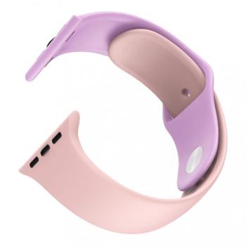 Apple Watch okosóra szilikon szíj, 38/40mm, S/M méret, pink + lila, Dotfes S03 kép