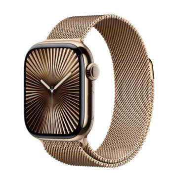 Apple Watch S10 Cellular arany titántok, arany milánói szíjjal, 42mm kép