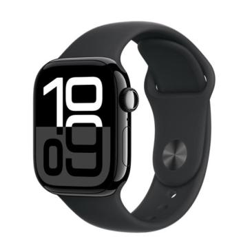 Apple Watch S10 GPS kozmoszfekete alumíniumtok, fekete sportszíjjal, 42mm, S/M kép
