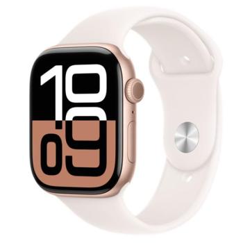 Apple Watch S10 GPS rozéarany alumíniumtok, lágy rózsaszín sportszíjjal, 46mm, M/L kép