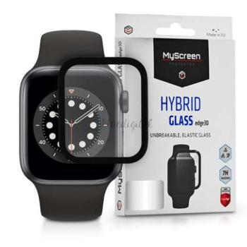Apple Watch Series 6/SE (44 mm) üveg képernyővédő fólia - MyScreen Protector Hybrid Glass Edge 3D - 1 db/csomag - fekete kép