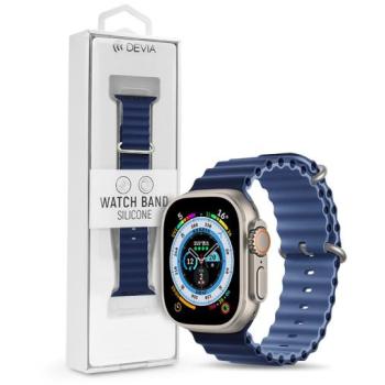 Apple Watch szilikon sport szíj - Deluxe Series Sport6 Silicone Two-tone Watch Band - 42/44/45/49 mm - kék kép