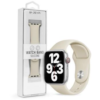 Apple Watch szilikon sport szíj - Devia Silicone Deluxe Series Sport Watch Band - 42/44/45/49 mm - antik fehér kép