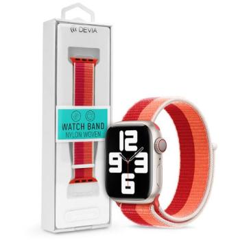 Apple Watch szövet sport szíj - Devia Nylon Woven Braided Adjustable two-tone Watch Loop - 38/40/41 mm - peony kép