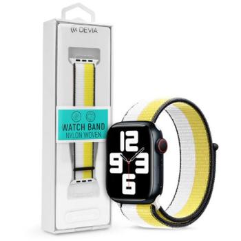 Apple Watch szövet sport szíj - Devia Nylon Woven Braided Adjustable two-tone Watch Loop - 42/44/45/49 mm - oat milk kép
