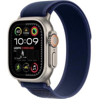Apple Watch Ultra 2 GPS + Cellular, 49 mm, natúr titántok, kék terep szíj, M/L kép
