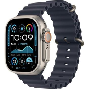 Apple Watch Ultra 2 GPS + Cellular, 49 mm, natúr titántok, tengerészkék óceán szíj kép