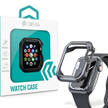 Apple Watch ütésálló védőtok - Devia Sport Series Shockproof Case For iWatch - 41 mm - fekete/átlátszó kép