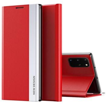 Apple Wooze Silver Line iPhone 16 Pro oldalra nyíló tok, stand, piros kép