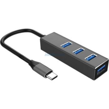 ART USB hub Type C - 4xUSB-A - fekete kép