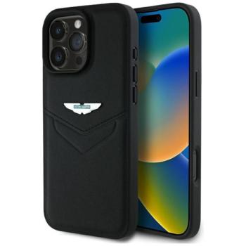 Aston Martin ASHCP16XPVIK HC Leather Victory Design tok iPhone 16 Pro Max - fekete kép