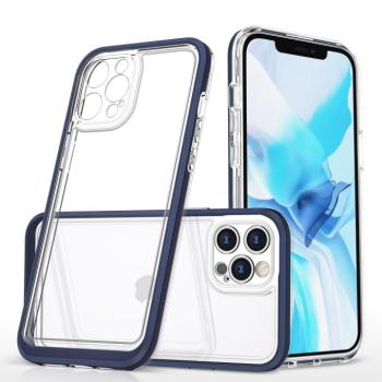 Átlátszó 3az1ben tok iPhone 12 Pro Blue tok Gel tok kép
