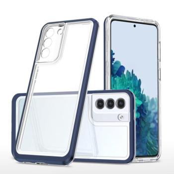 átlátszó 3in1 tok Samsung Galaxy S23+ szilikon tok keret kék kép