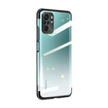 Átlátszó tok színes fém kerettel Xiaomi Redmi Note 10 5G / Poco M3 Pro fekete kép