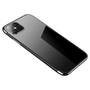 Átlátszó tok TPU gél tok fém kerettel Samsung Galaxy S22 + (S22 Plus) fekete kép