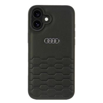 Audi AU-TPUPCIP16M-GT/D2-BK Synthetic Leather keménytok iPhone 16 Plus - fekete kép