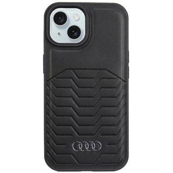 Audi AU-TPUPCMIP15-GT/D3-BK műbőr keménytok MagSafe iPhone 15 - fekete kép