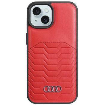 Audi AU-TPUPCMIP15-GT/D3-RD műbőr MagSafe keménytok iPhone 15 - piros kép