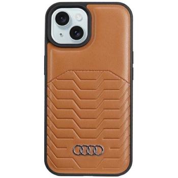 Audi AU-TPUPCMIP15M-GT/D3-BN műbőr MagSafe keménytok iPhone 15 Plus / 14 Plus - barna kép