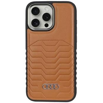 Audi AU-TPUPCMIP15PM-GT/D3-BN műbőr MagSafe keménytok iPhone 15 Pro Max - barna kép