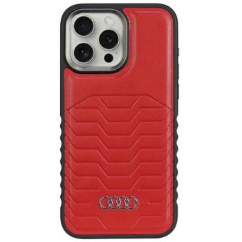 Audi AU-TPUPCMIP15PM-GT/D3-RD műbőr MagSafe keménytok iPhone 15 Pro Max - piros  kép