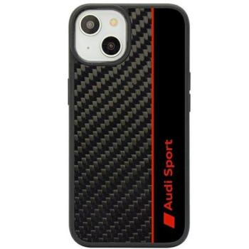Audi Carbon Fiber Stripe iPhone 13 / 14 / 15 tok, fekete / piros kép