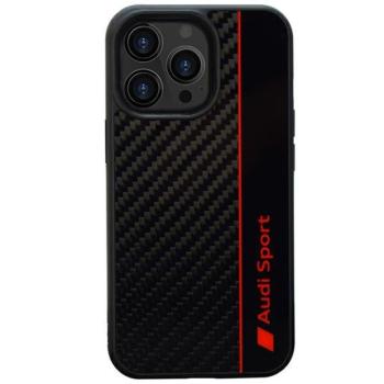 Audi Carbon Fiber Stripe iPhone 13 Pro Max 6.7&quot; fekete keménytok AUS-TPUPCIP13PM-R8/D1-BK kép