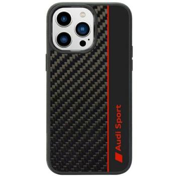 Audi Carbon Fiber Stripe iPhone 14 Pro Max 6.7&quot; fekete keménytok AUS-TPUPCIP14PM-R8/D1-BK kép