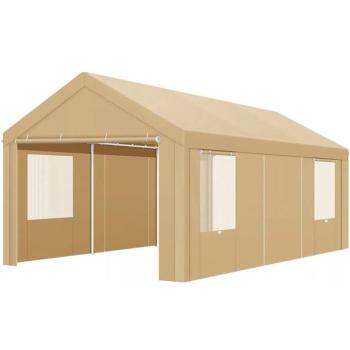 Autóbeálló sátor, 6 x 3 x 2.8 m, bézs kép