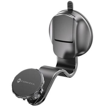 Autós tartó, univerzális, szélvédőre vagy szellőzőre vagy műszerfalra rögzíthető, 360°-ban forgatható, mágneses, Forcell F-Grip MagFlex, fekete kép