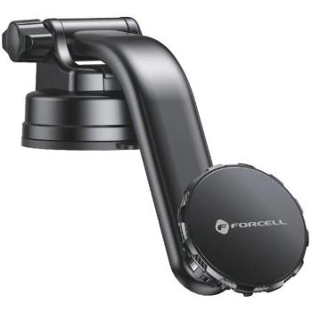 Autós tartó, univerzális, szélvédőre vagy szellőzőre vagy műszerfalra rögzíthető, 360°-ban forgatható, mágneses, Forcell F-Grip MagLuxe, fekete kép