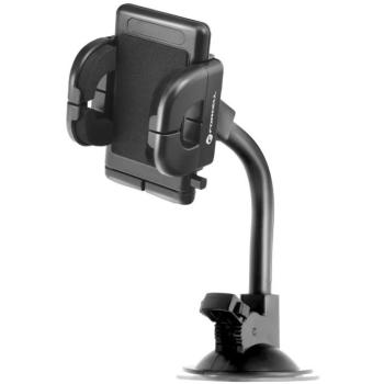 Autós tartó, Univerzális, szélvédőre vagy szellőzőre vagy műszerfalra rögzíthető, tapadókorongos, 38 - 107 cm készülékekhez, Forcell Regular 17, fekete kép