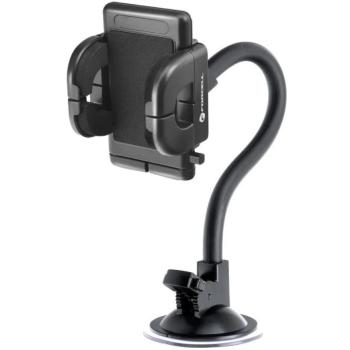 Autós tartó, Univerzális, szélvédőre vagy szellőzőre vagy műszerfalra rögzíthető, tapadókorongos, 38 - 107 cm készülékekhez, Forcell Regular 27, fekete kép