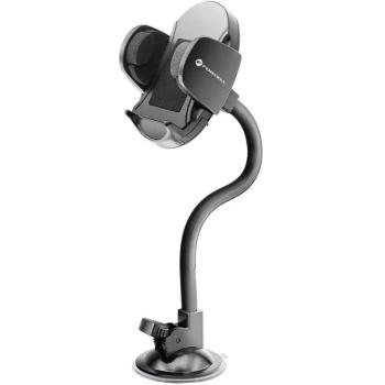 Autós tartó, Univerzális, szélvédőre vagy szellőzőre vagy műszerfalra rögzíthető, tapadókorongos, 40 - 100 cm készülékekhez, Forcell Oval 27, fekete kép