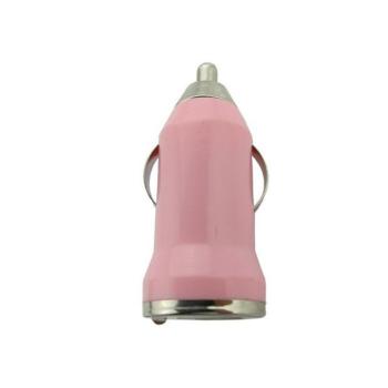 Autós töltő konverter, MINI kivitel (Samsung, HTC, Nokia, LG, ZTE, Motorola) 1A, rózsaszín kép
