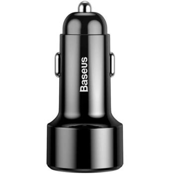 Autós töltő, Szivargyújtós töltő, 45W, 2 x USB aljzat, gyorstöltés, QC 3.0, LED kijelzővel, Baseus Magic CCML20A-01, fekete kép