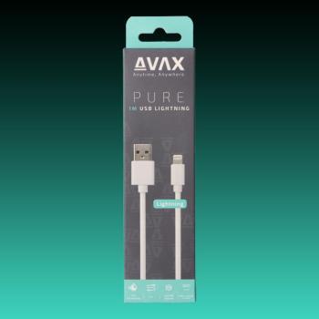 AVAX CB-104W PURE USB A-Lightning 1m kábel 2.1A, fehér kép